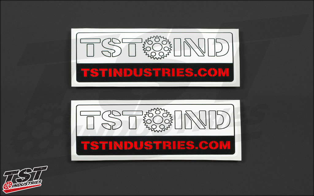 Rectangular TST sticker. Measures 5 x 2 inches.