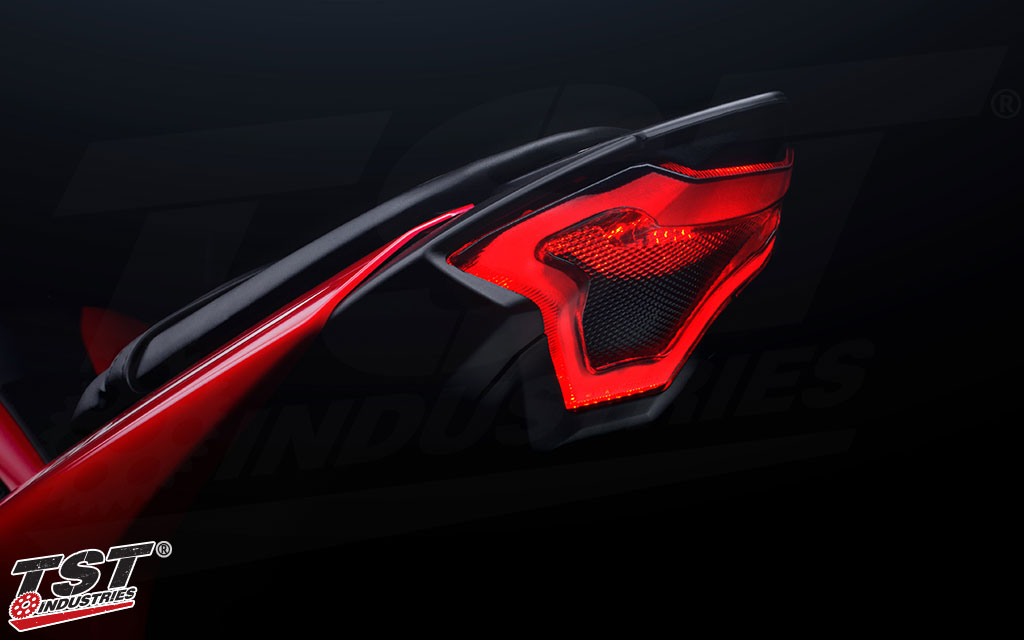 Give your Yamaha YZF-R3 the upgrade it deserves with the TST Industries LED Integrated Tail Light.