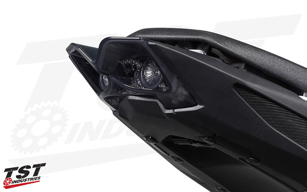 We carefully designed this LED integrated tail light to compliment the aggressive styling of the 2017-2020 Yamaha FZ09 / MT09.