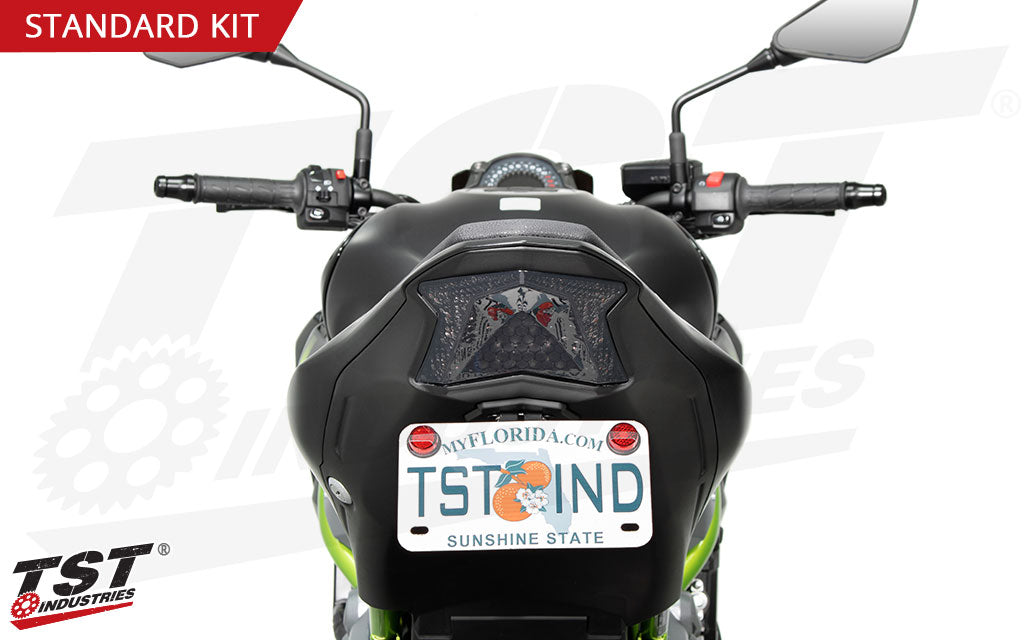Keep your license plate in a stock location without all of the extra bulk.