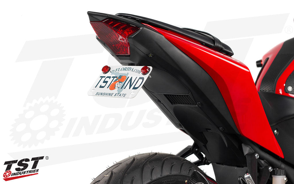 Ditch the oversized stock fender for a sleek and sophisticated tail tidy solution on the rear of your Yamaha R3.