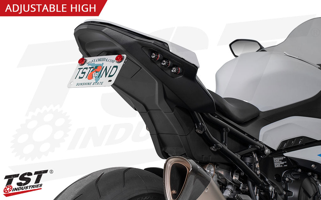 Mount your license plate on an adjustable bracket so you can pick the exact angle you want.