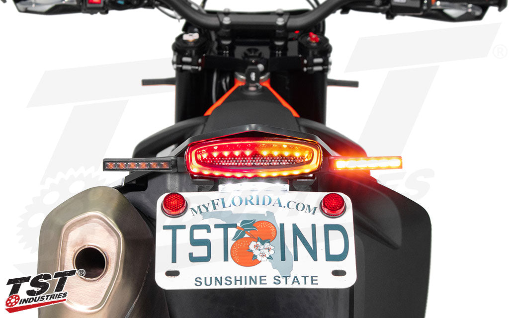 With our plug and play wiring, the harness makes it easy to run dedicated turn signals with your integrated tail light.