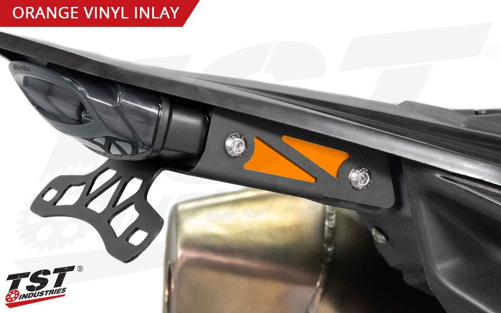 Give your KTM some added color with the available orange vinyl inlay.