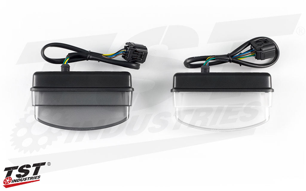 Compare between the smoked and clear TST LED Integrated Tail Light.