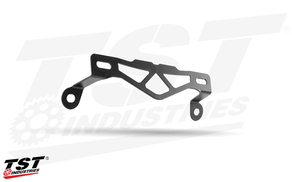 Crafted from laser cut stainless steel featuring a matte black powder coat finish.