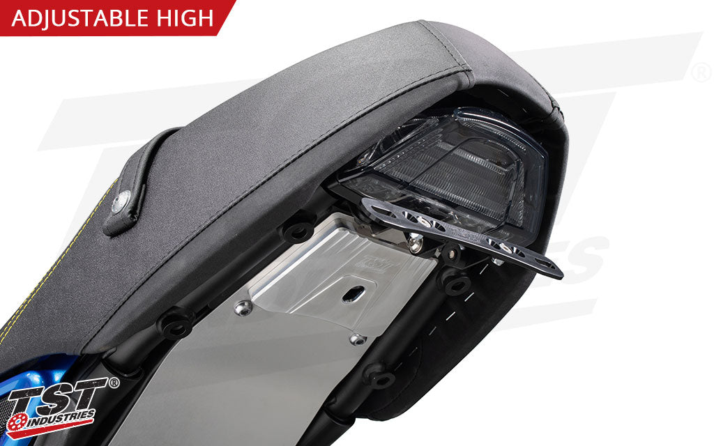 Adjust your 2022+ Yamaha XSR900 license plate angle with the TST Adjustable Elite-1 Fender Eliminator.