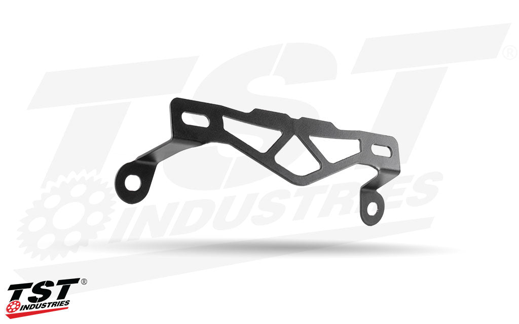 Crafted from laser cut stainless steel featuring a matte black powder coat finish.