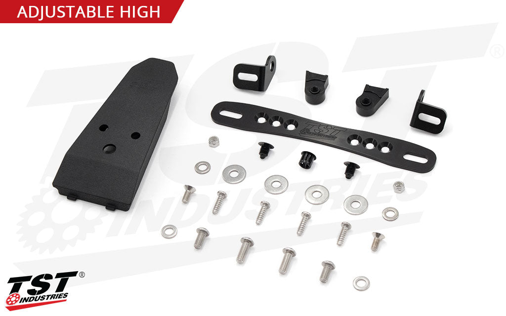 What's included in the TST Industries Adjustable High Mount Fender Eliminator for the 2025+ Honda CB750 Hornet.