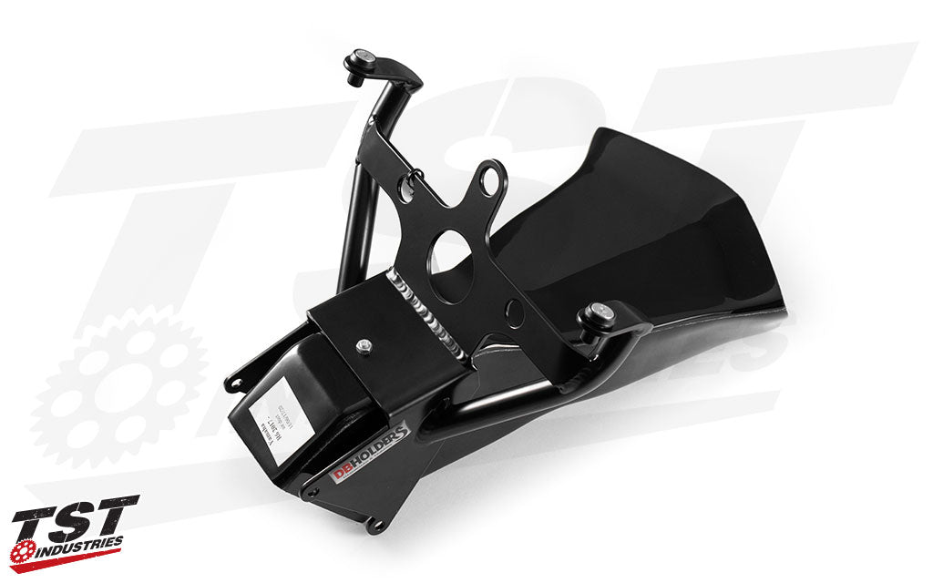 Durable gloss black powder coat finish.
