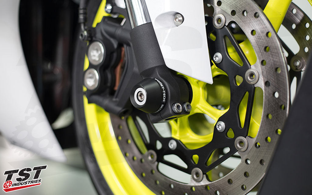 Womet-Tech Fork Sliders installed on the 2017-2020 Yamaha R6.