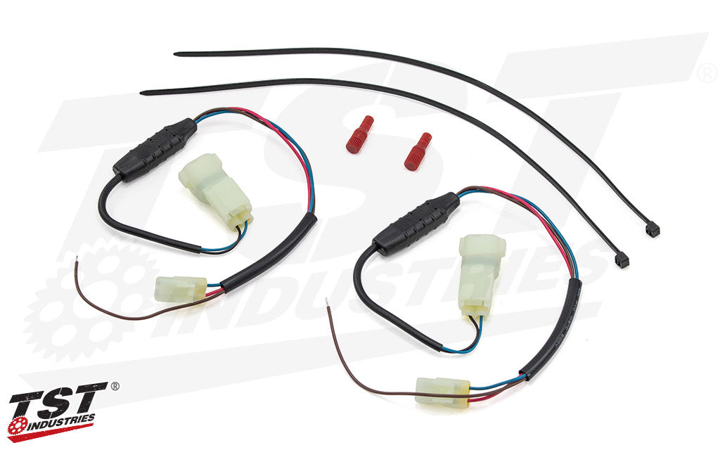 What's included in the TST Industries DRL to Turn Signal Harness Converter for the 2025+ Yamaha R3.