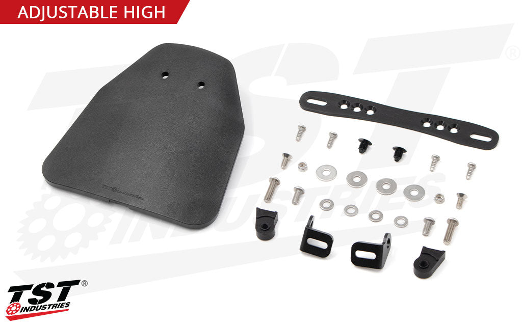 TST Elite-1 Fender Eliminator for Yamaha YZF-R3 2025+ - What's included in the Adjustable High Mount Kit.
