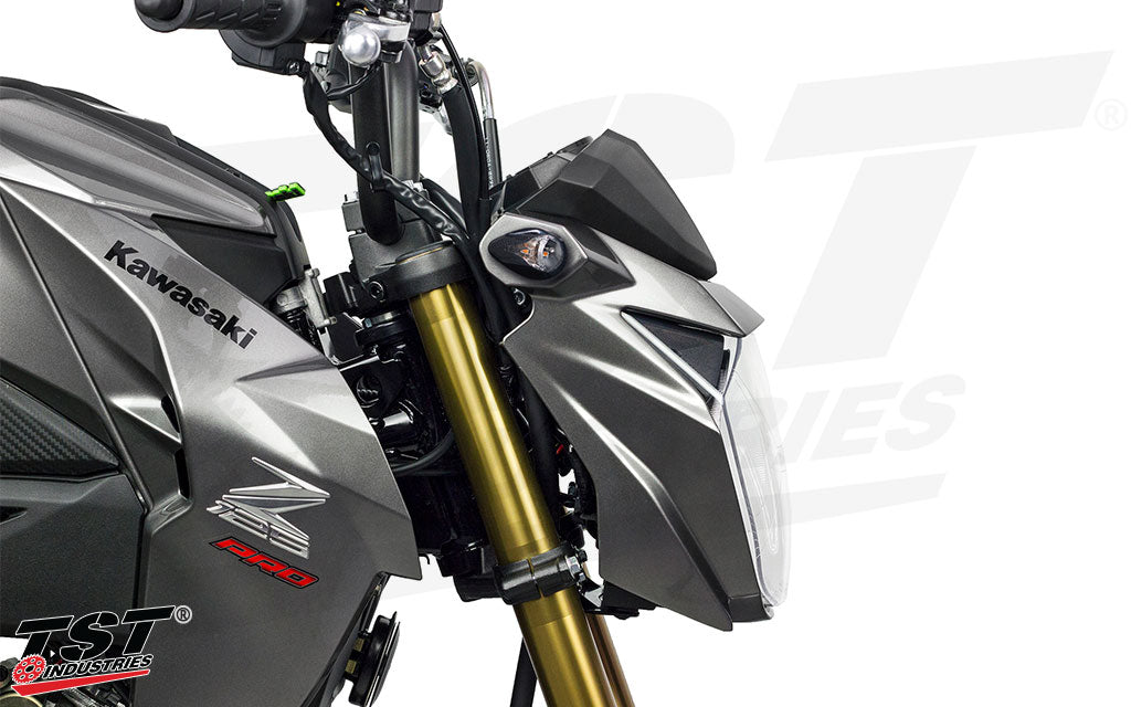 TST LED Front Flushmount Turn Signals for Kawasaki Z125 PRO 2017+