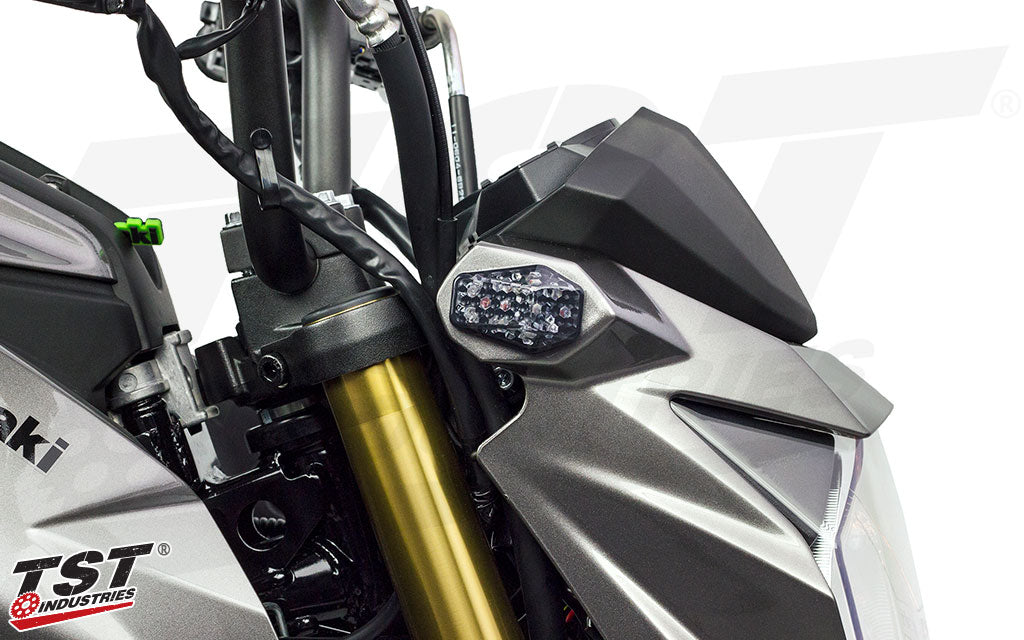 Replaces the stock signal with a low-profile flushmount turn signal unit.