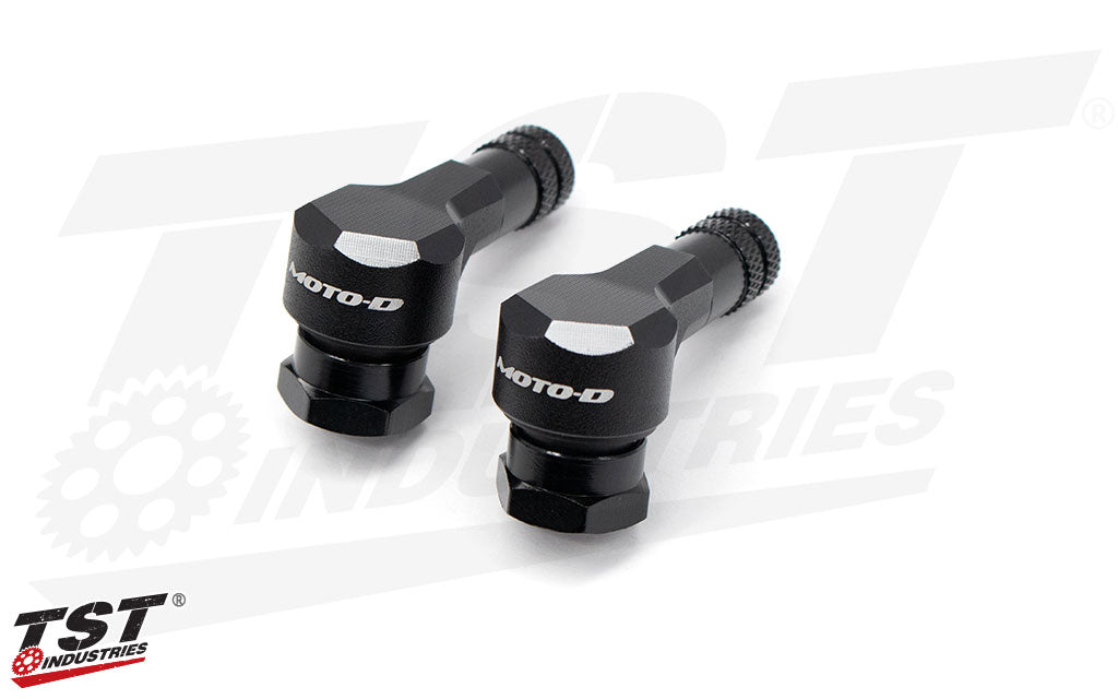 89 degree design enables quick and easy access to checking / adjusting tire pressure.