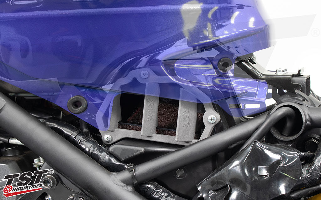 Increase airflow to your 321cc R3 engine with the TST WORX Airbox Cover.