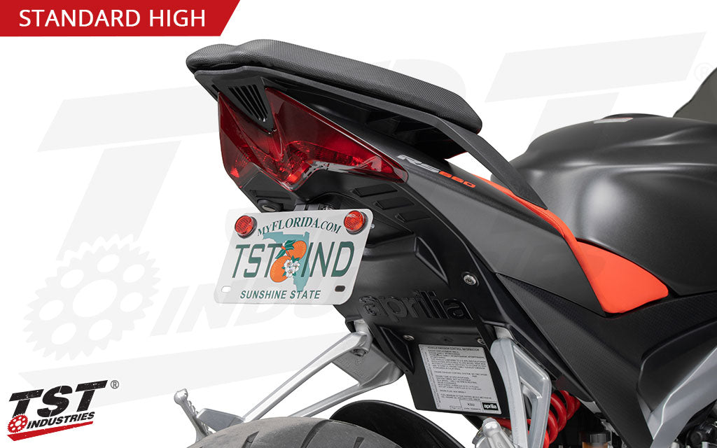 Mount your Aprilia's license plate with the Standard High Elite-1 Fender Eliminator.