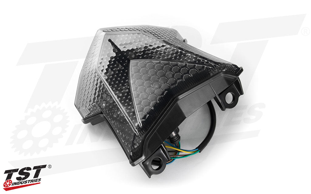 Exclusive lens geometry inspired by the Kawasaki Z650 and Ninja 650 tail.