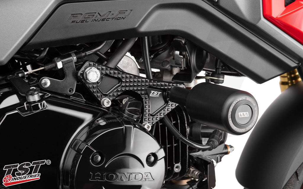 2017-2020 Honda Grom with TST Frame Slider kit instatlled