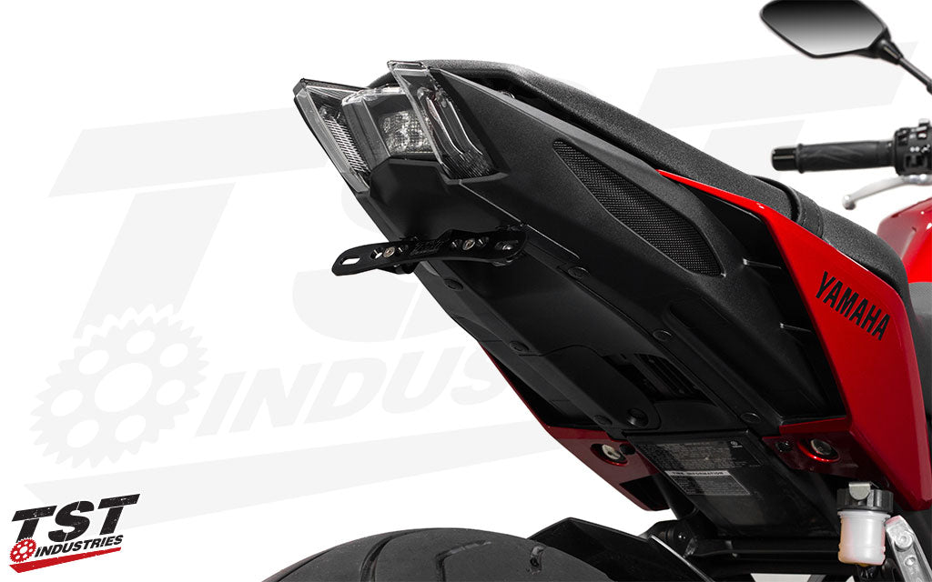 Adjust the angle of your license plate with the anodized black adjustable bracket.