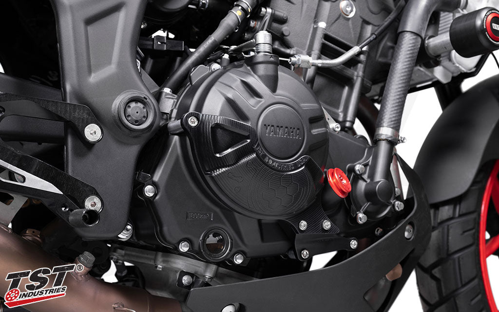 Protect your 2020+ Yamaha MT-03 with engine case cover protectors.