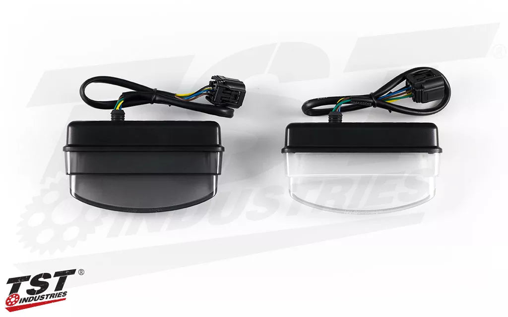 Compare smoked and clear tail light options.