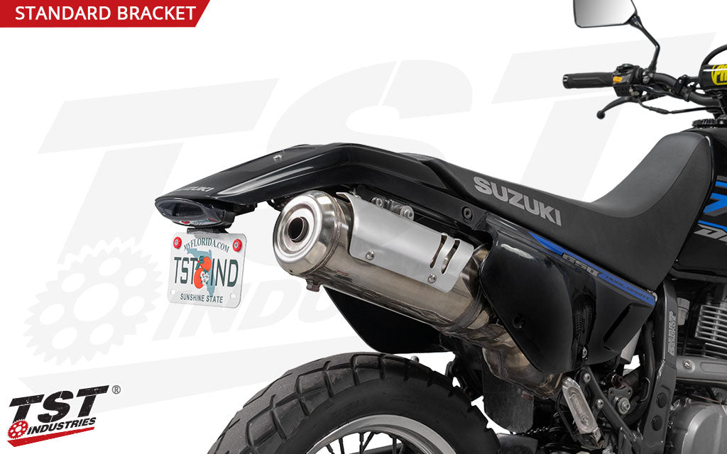 Clean up the tail of your Suzuki DR650 with TST Industries. - Standard bracket shown.