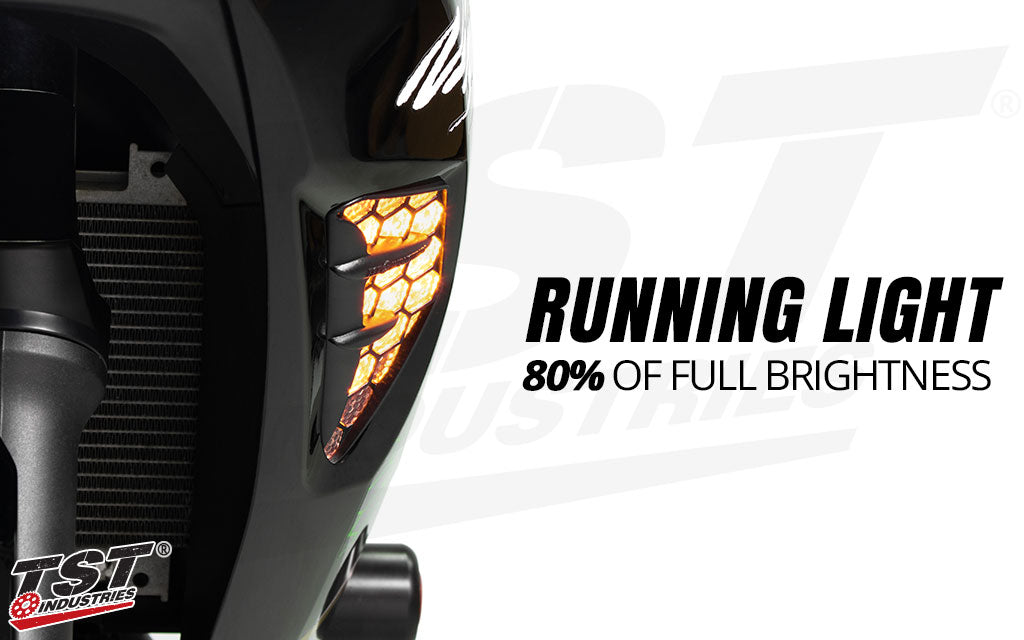 Enables a DRL (running light) that shines at 80% brightness.