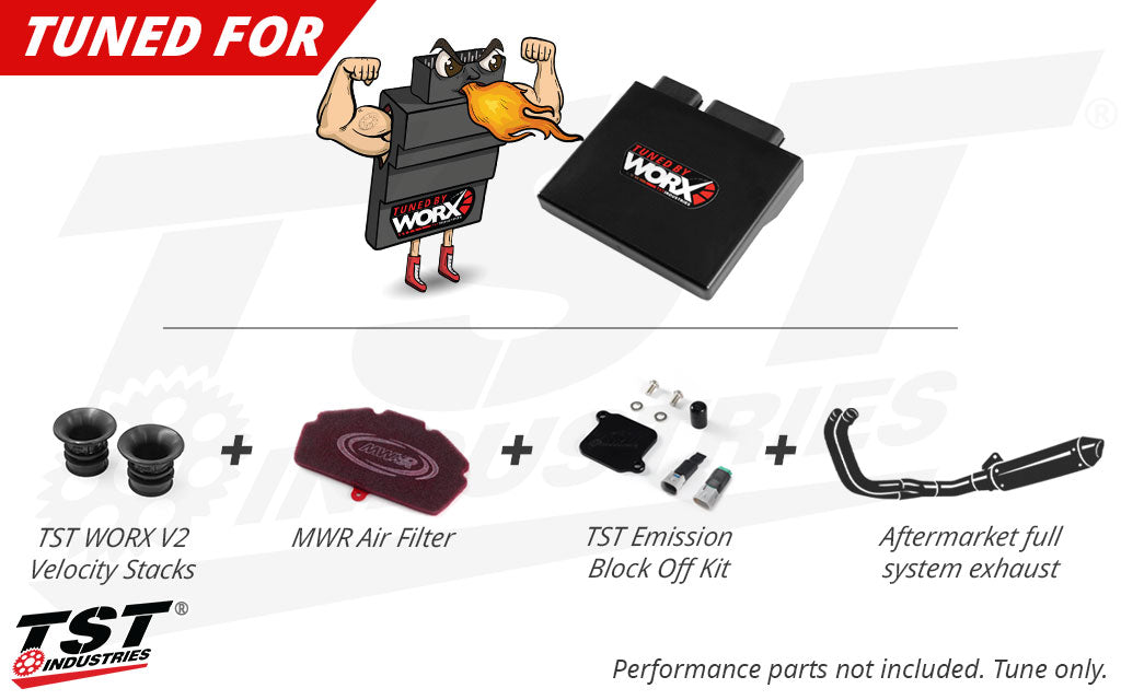 This ECU tune was developed for the pictured items.
