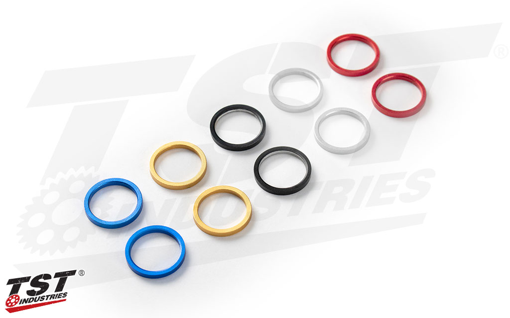 Choose the anodized accent ring color that fits your style.