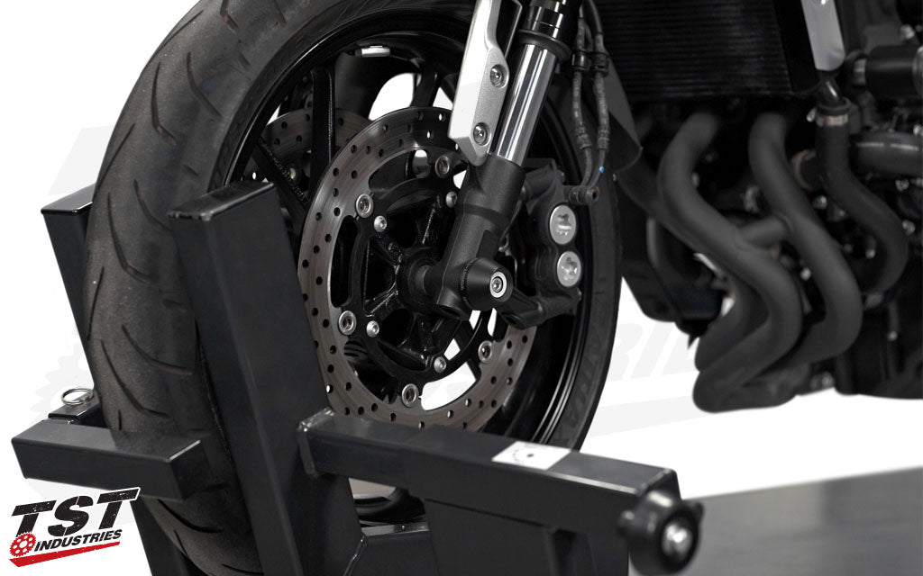 Womet-Tech Fork Slider kit installed on the Yamaha XSR900.