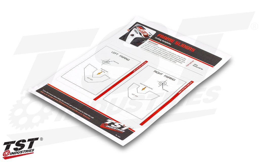 Included cutting template ensures you know exactly where to cut on the Yamaha R3 side fairings.