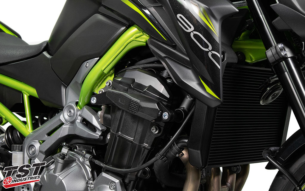 The Z900 / Z900RS Womet-Tech Evos Frame Slider kit includes both the left and right side frame sliders.