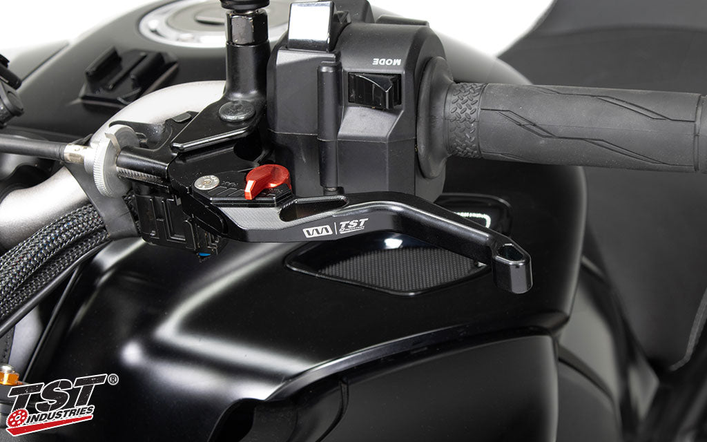 Each lever features a durable black anodized finish.