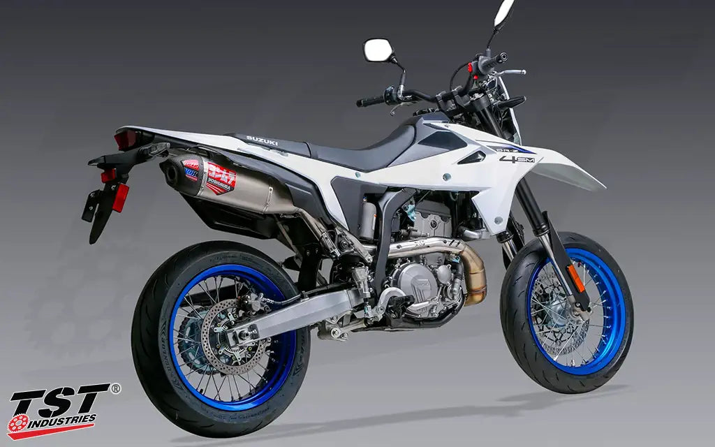 Upgrade your Suzuki DR-Z4S / SM with the Yoshimura Enduro Slip-On.