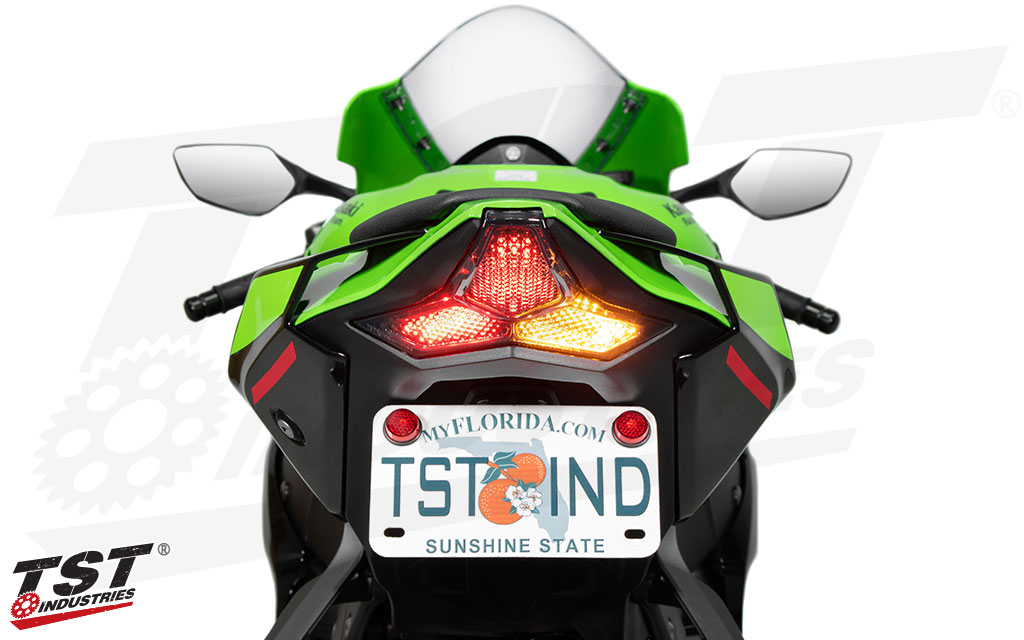 Features built-in turn signals.