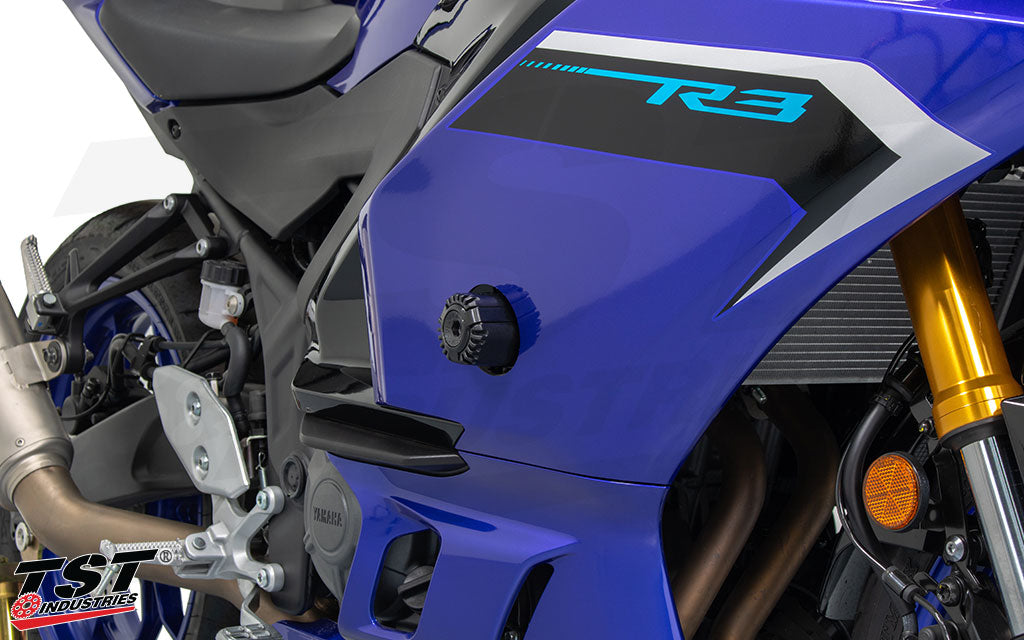 TST Shock Absorbing Frame Sliders for Yamaha YZF-R3 2025+