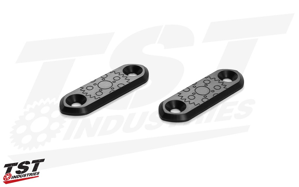 Anodized black aluminum mirror block off plates for your Kawasaki Ninja
