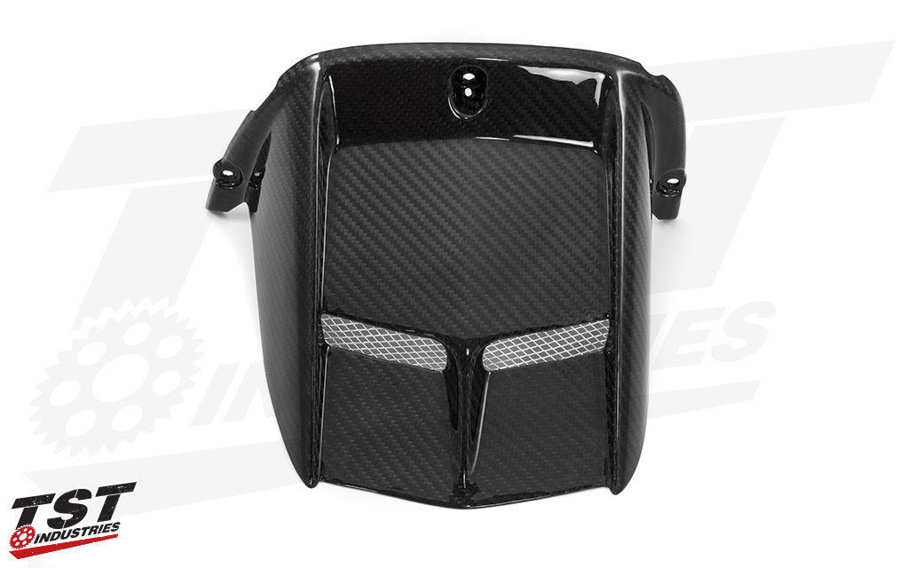 Ditch the boring stock R6 plastic rear fender for this sleek and aggressive carbon fiber rear hugger.