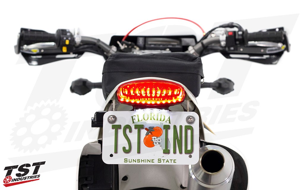 66 bright LEDs. Brake mode shown. (shown with Stealth License Plate Light, sold separately)