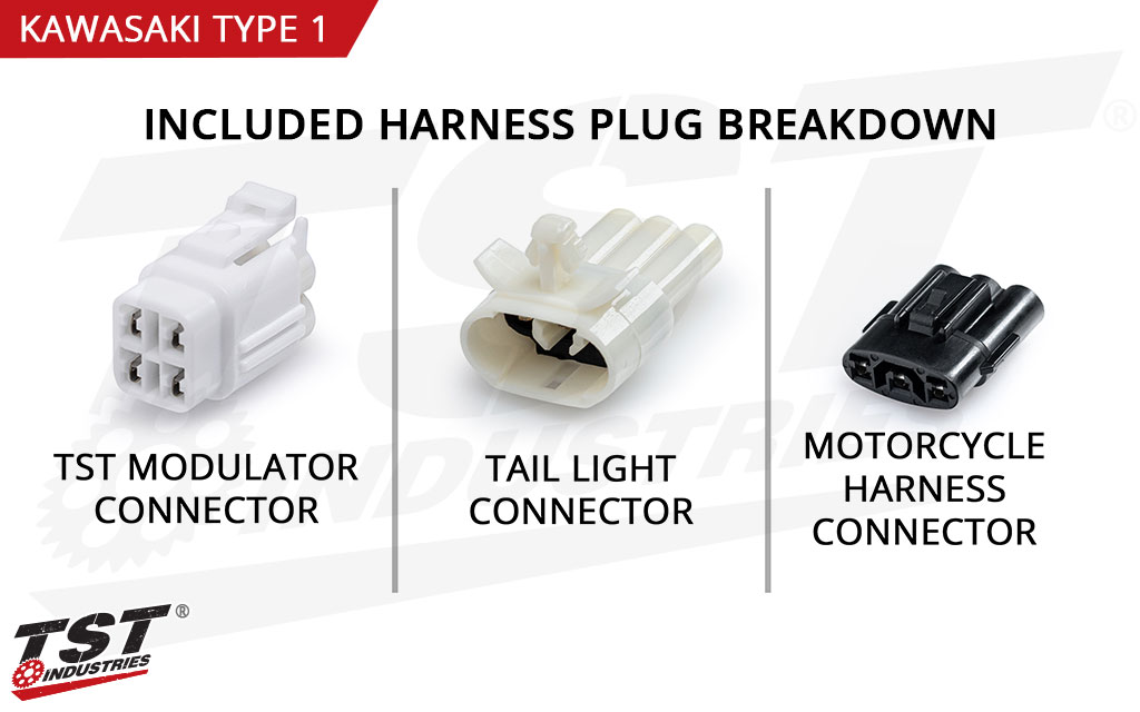 Kawasaki Type 1 wire harness plug details.