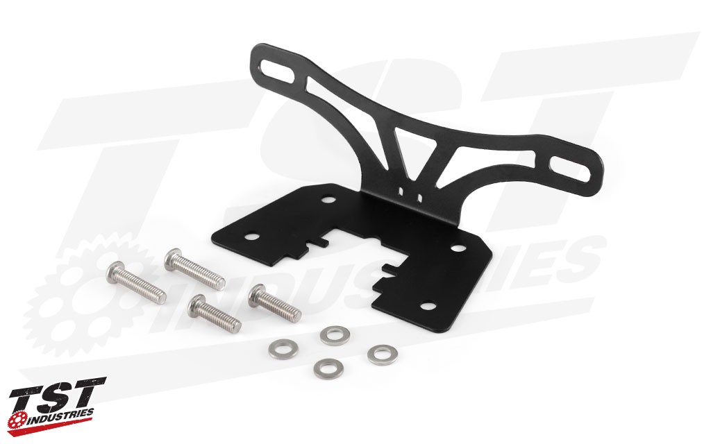 Our bracket is manufactured from laser cut steel featuring a durable black powder coat and includes corrosion resistant hardware.