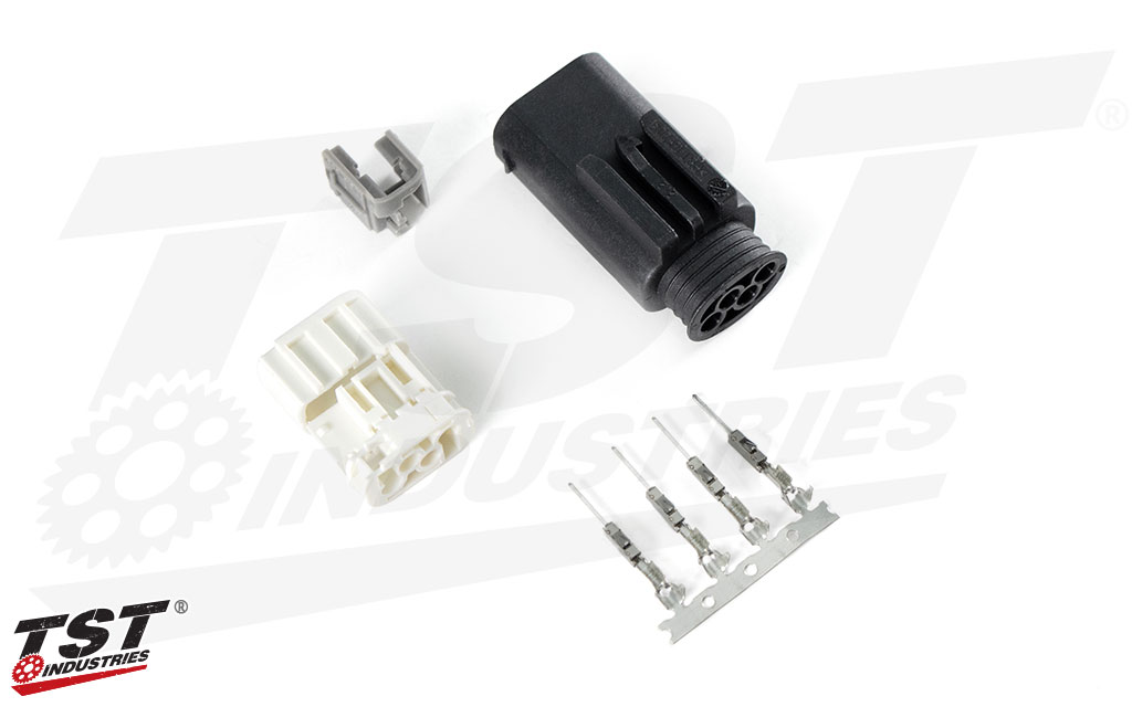TST Male Plug Connector for BMW Rear Lighting Harness - What's included.