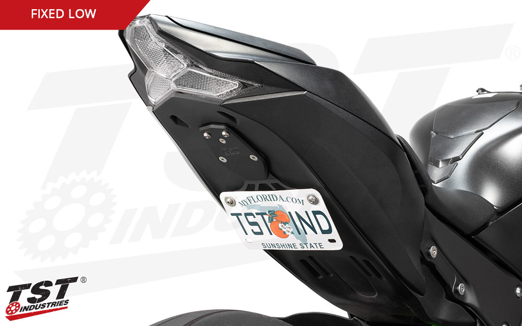 Sleek and low mounting location keeps your license plate in a visible yet out of the way location.