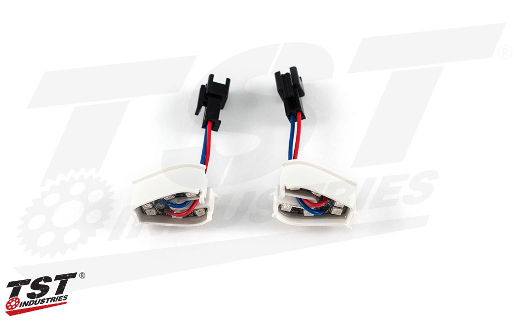 Bright LEDs provide a bright glow to the base of the MECH-GTR LED Turn Signals.