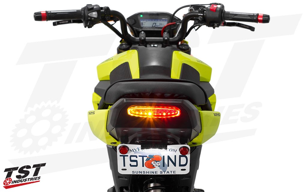 2017 Honda Grom integrated tail light and undertail system with the low bracket. (signaling mode)