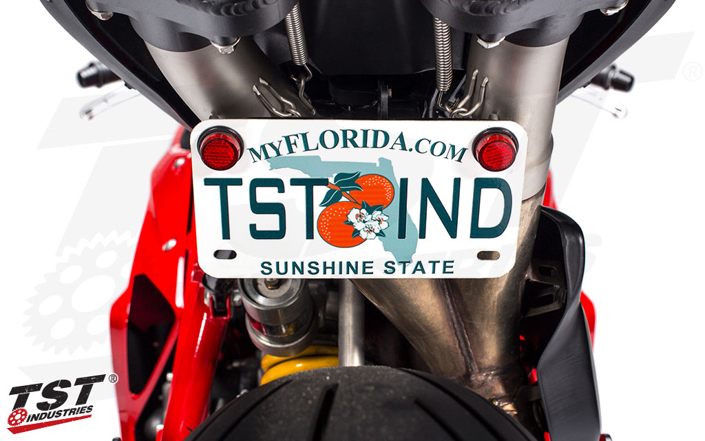 Undertail design keeps your license plate from taking away from the Ducati signature styling.