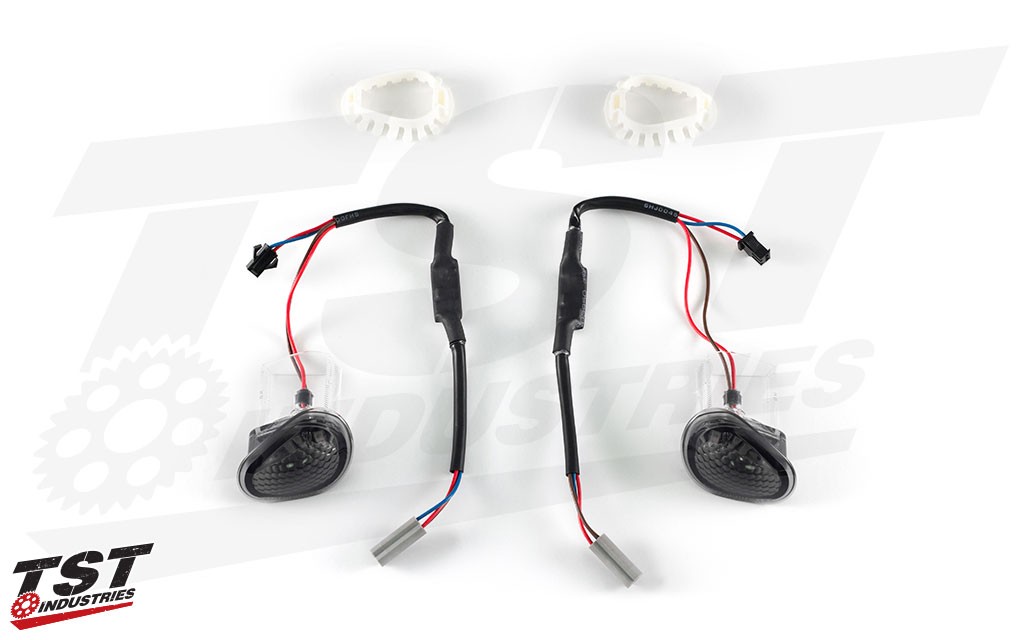 What's included in the TST Industries GTR LED Flushmount Signals (smoked version shown).