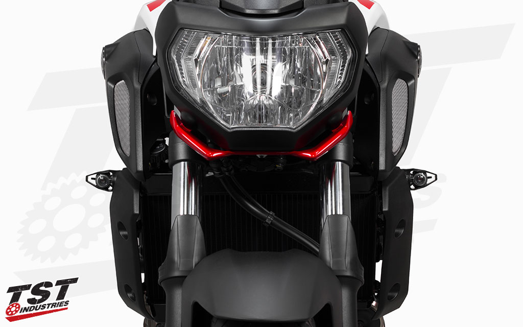 TST MECH-GTR Front Turn Signals on the the 2018+ Yamaha MT-07.